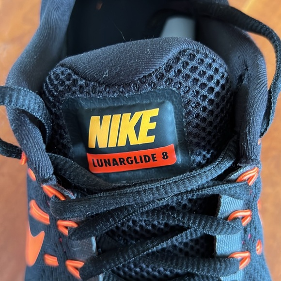 Nike Lunarglide 8, Black with orange, Men’s Size 8 - Picture 3 of 10